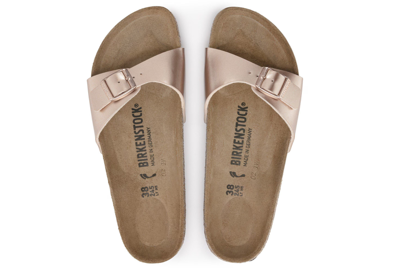 Birkenstock Madrid Birko-Flor Metallic Copper Sandal  Narrow