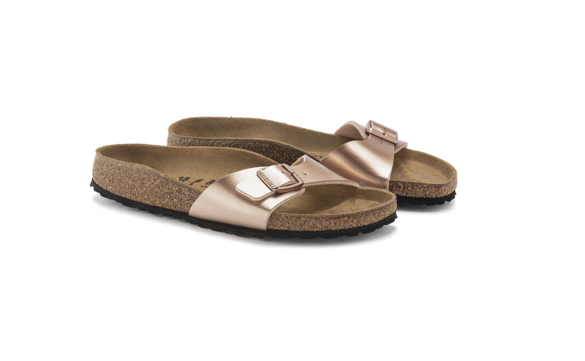 Birkenstock Madrid Birko-Flor Metallic Copper Sandal  Narrow