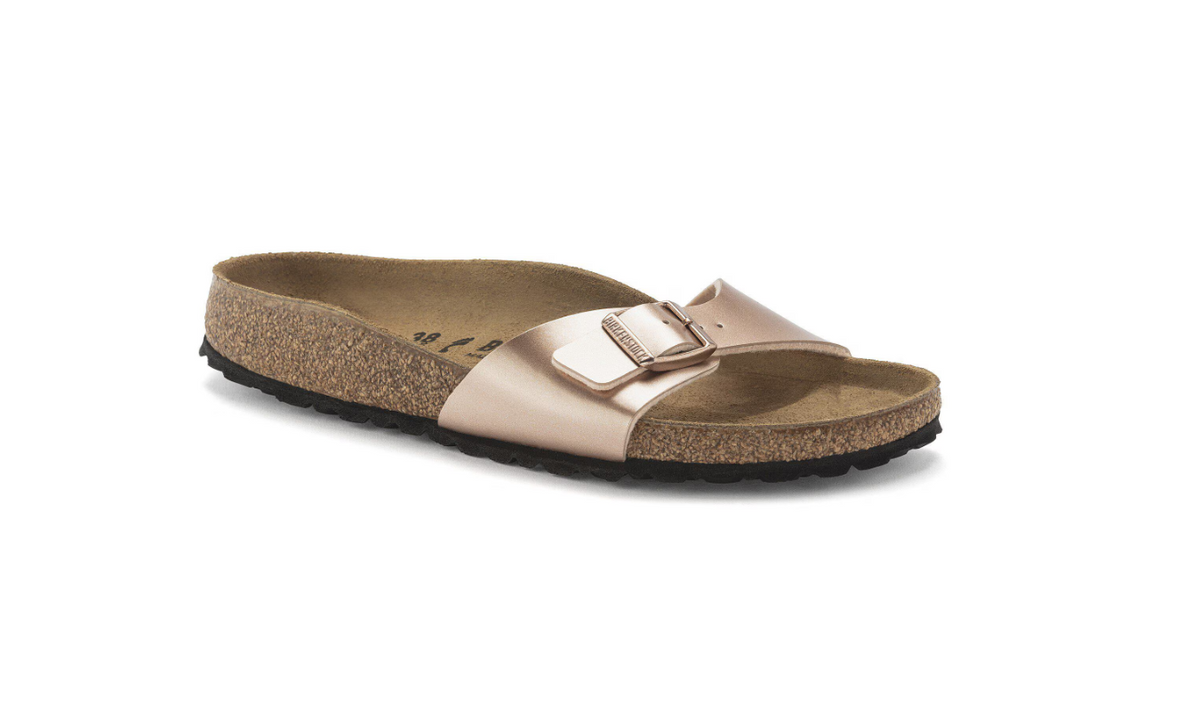 Birkenstock Madrid Birko-Flor Metallic Copper Sandal  Narrow