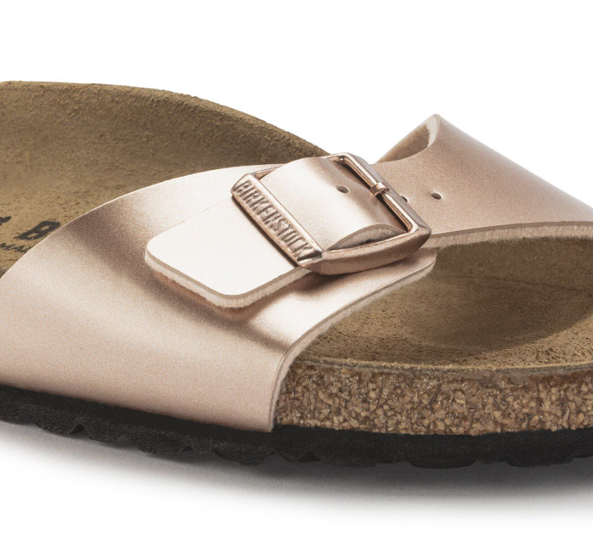 Birkenstock Madrid Birko-Flor Metallic Copper Sandal  Narrow