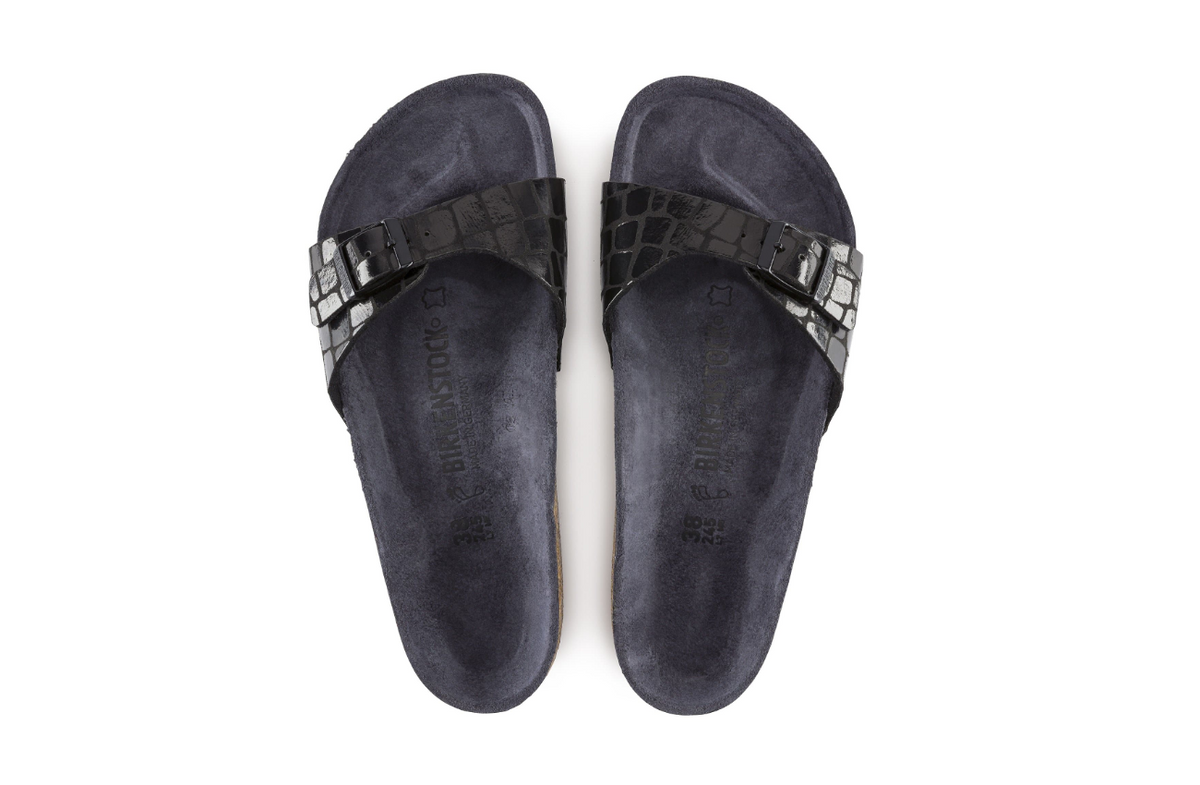 Birkenstock Madrid Micro Fibre Black Gator Gleam