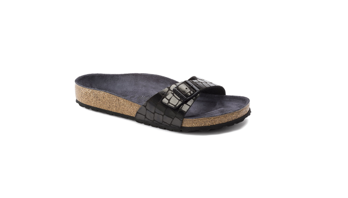 Birkenstock Madrid Micro Fibre Black Gator Gleam