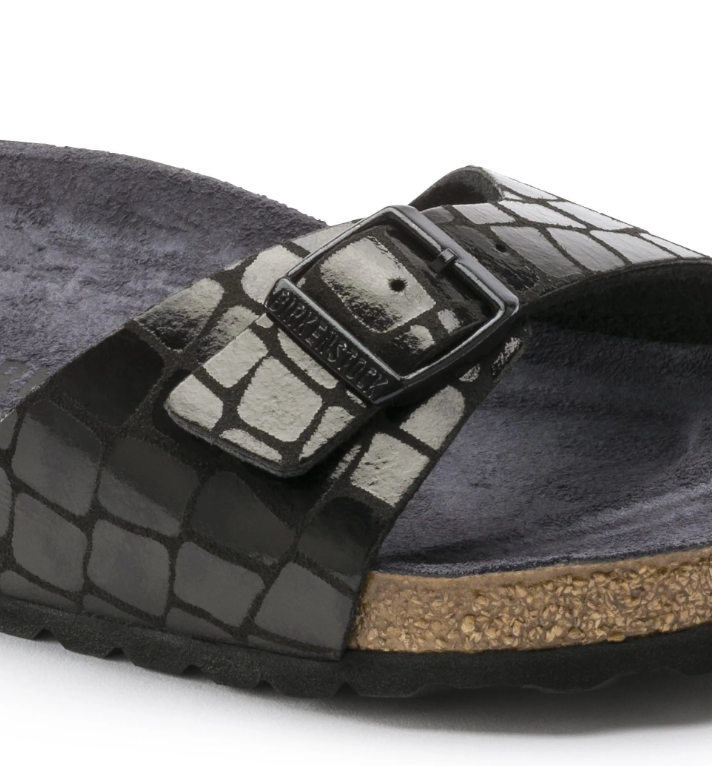 Birkenstock Madrid Micro Fibre Black Gator Gleam
