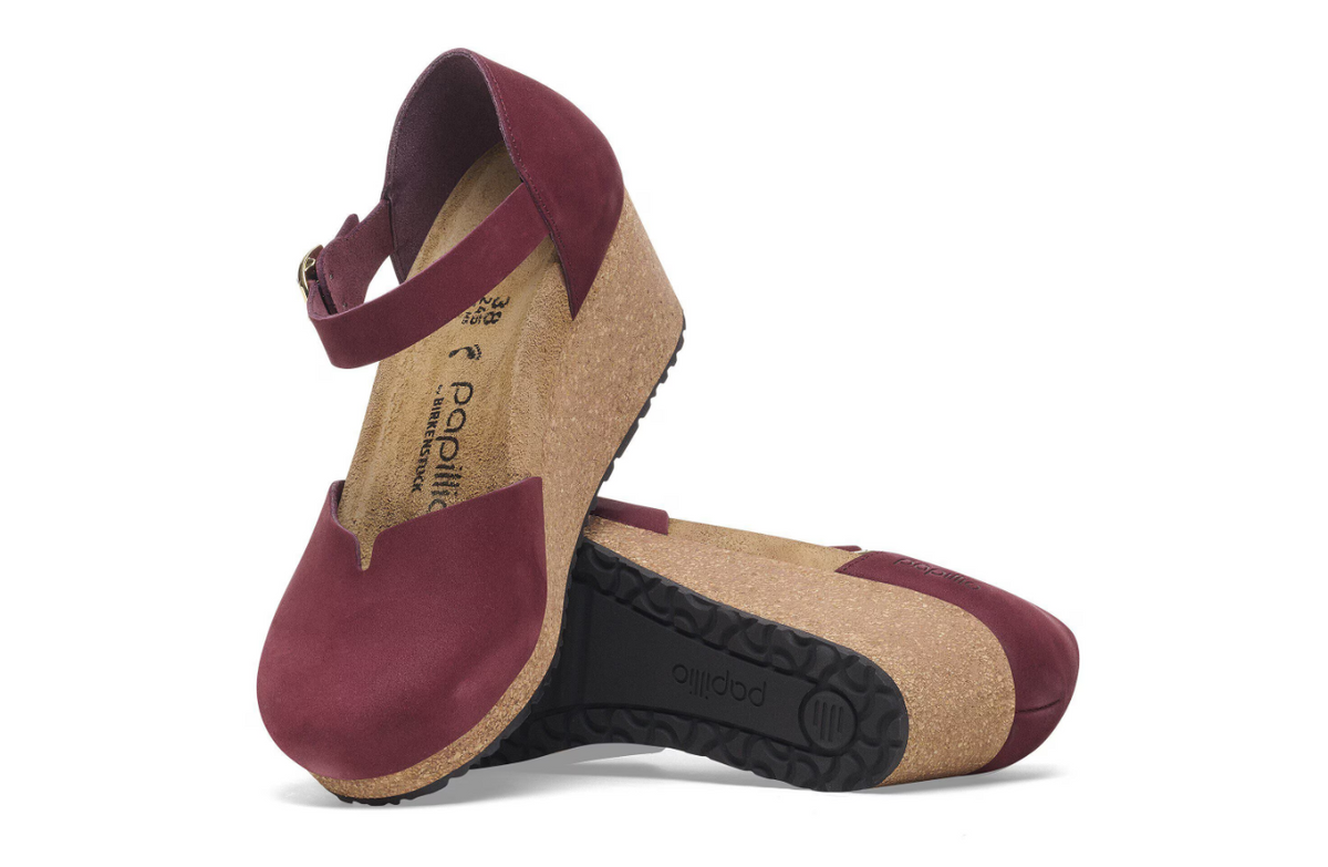 Papillio Mary Ring-Buckle Zinfandel Nubuck Leather  Narrow