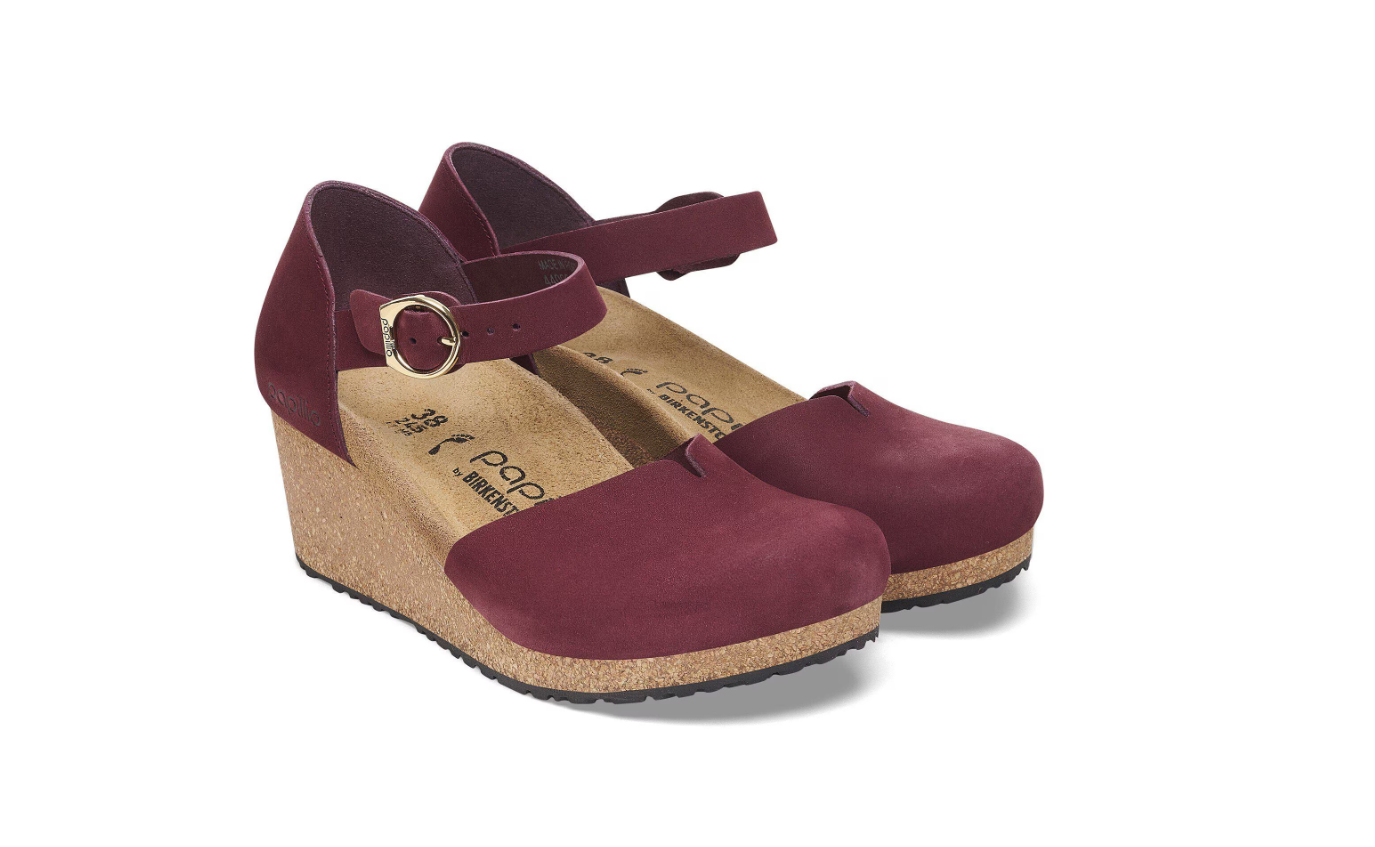 Papillio Mary Ring-Buckle Zinfandel Nubuck Leather  Narrow