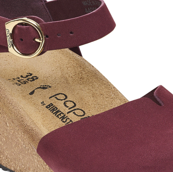 Papillio Mary Ring-Buckle Zinfandel Nubuck Leather  Narrow