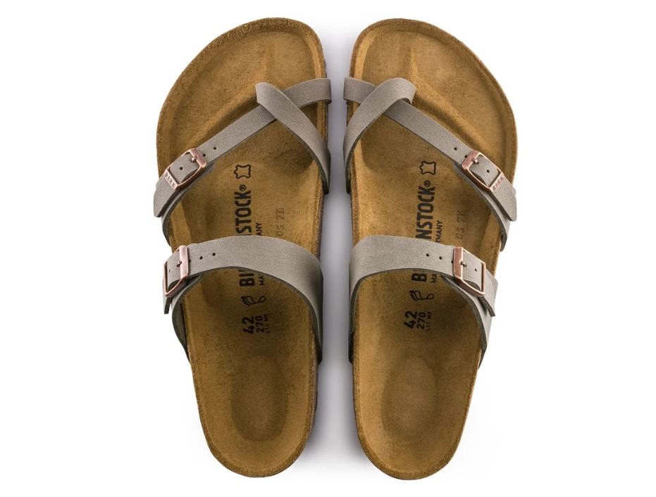 Birkenstock Mayari Birkibuc Stone Sandals - Stone, Regular