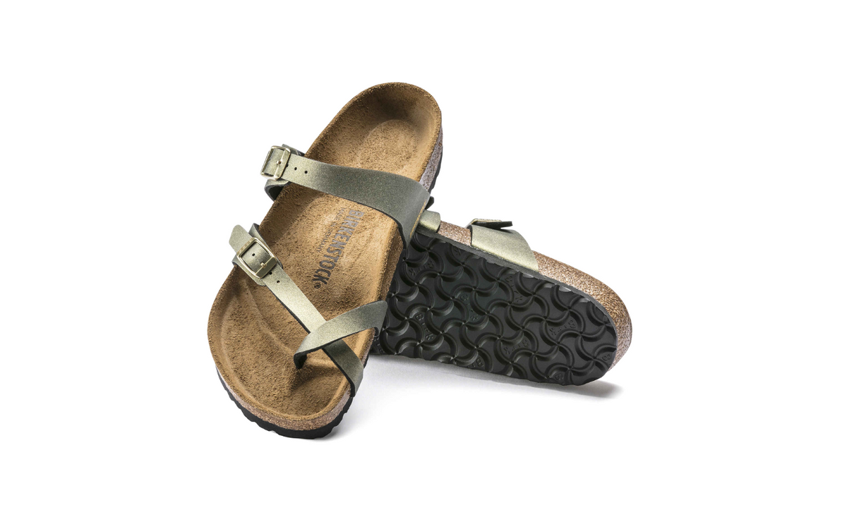 Birkenstock Mayari Birko-Flor Icy Metallic Stone Gold Regular