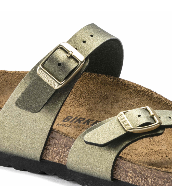 Birkenstock Mayari Birko-Flor Icy Metallic Stone Gold Regular