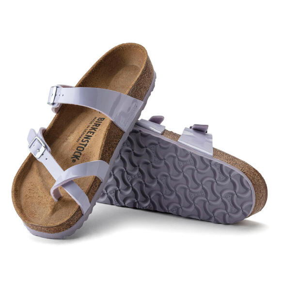 Birkenstock Mayari Birko-Flor Patent Purple Fog Sandal   - Purple, Regular