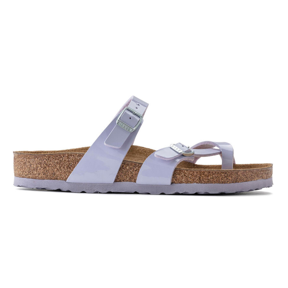 Birkenstock Mayari Birko-Flor Patent Purple Fog Sandal   - Purple, Regular