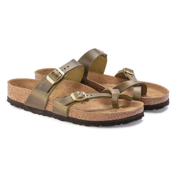 Birkenstock Mayari Oiled Leather Olive Sandals Regular