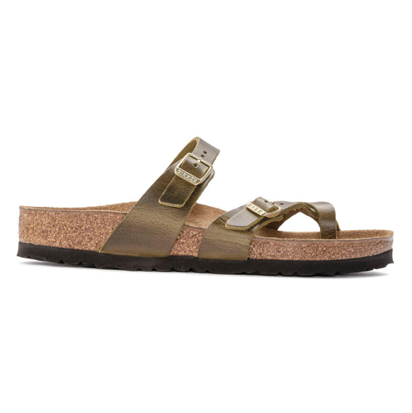Birkenstock Mayari Oiled Leather Olive Sandals Regular