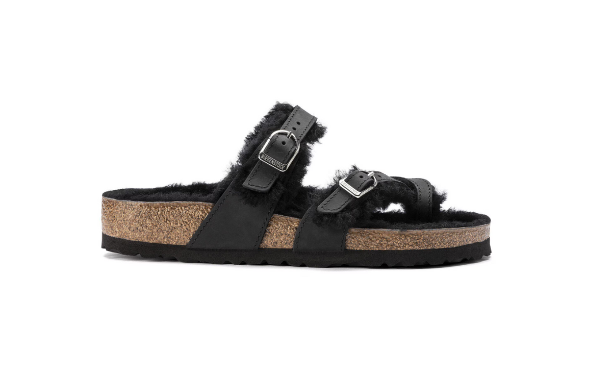 Birkenstock Mayari Shearling Oiled Leather Black  Regular