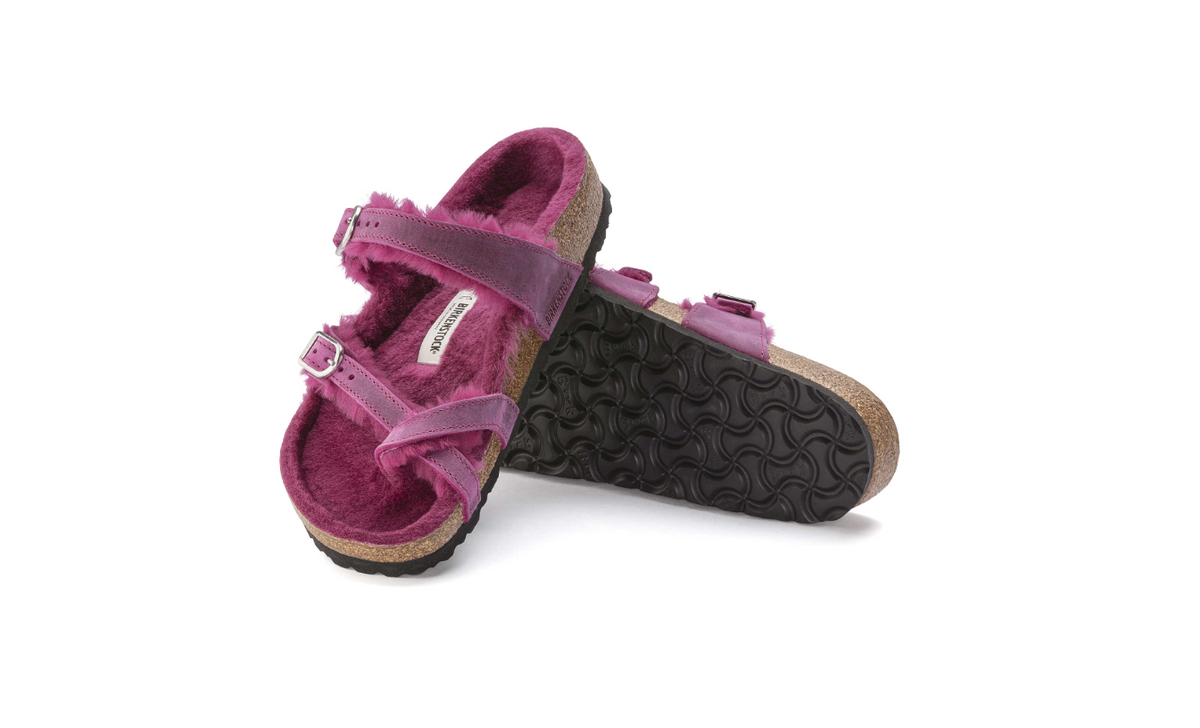 Birkenstock Mayari Shearling Oiled Leather Festival Fuchsia Regular