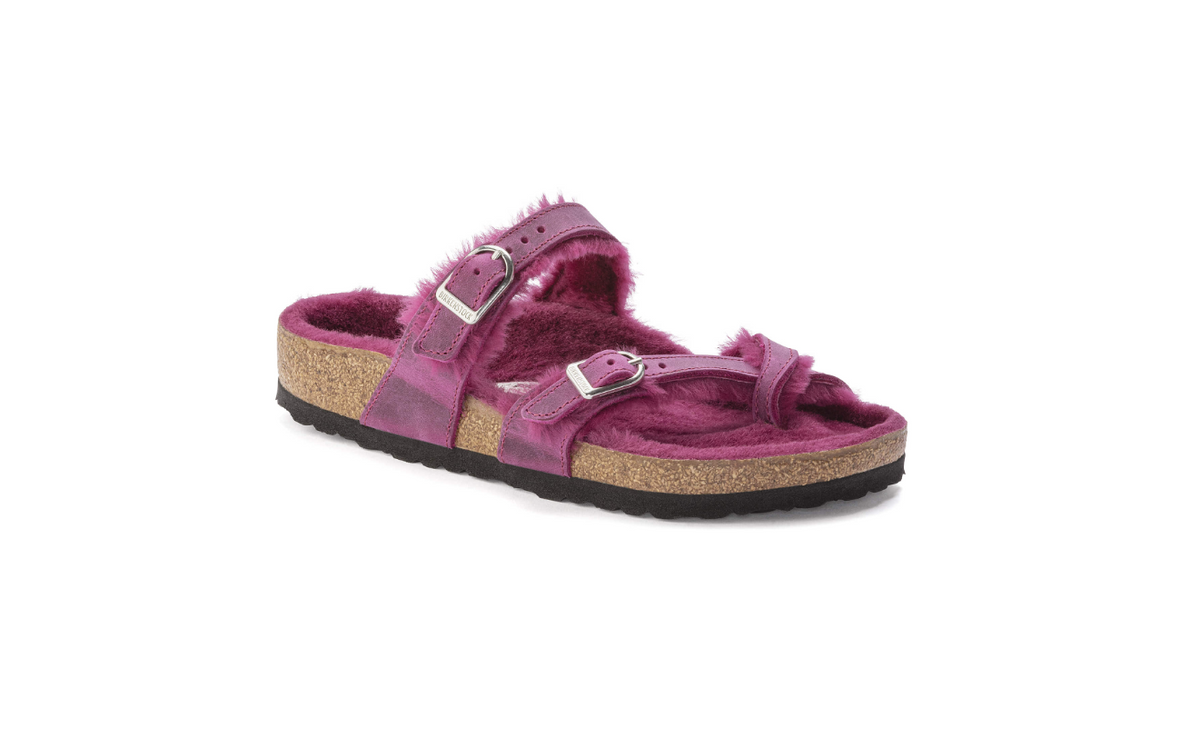 Birkenstock Mayari Shearling Oiled Leather Festival Fuchsia Regular