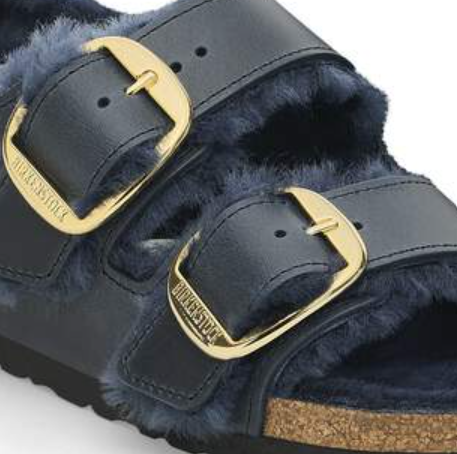 Birkenstock Milano Big Buckle Shearling Midnight Blue  Narrow