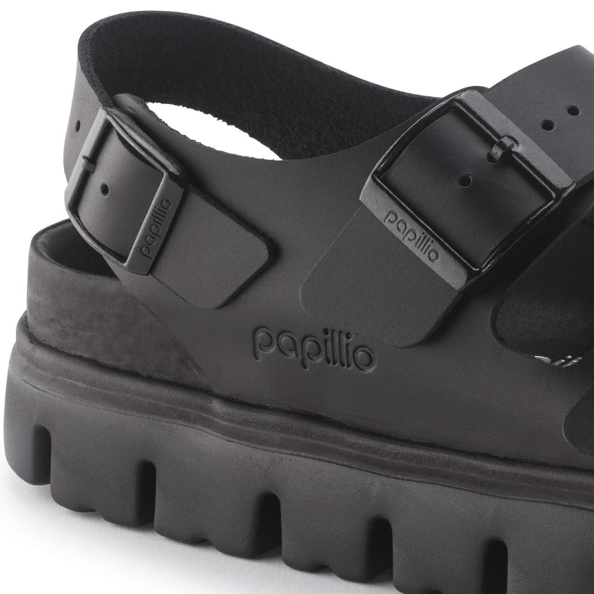 Birkenstock Milano Chunky Natural Leather Black  Narrow