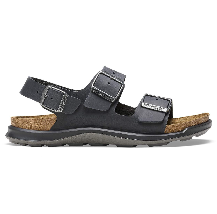 Birkenstock Milano Crosstown Oiled Leather Sandals Black Regular