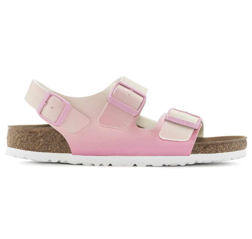 Birkenstock Milano Vegan Birko-Flor Candy Pink/Faded Lime  Narrow