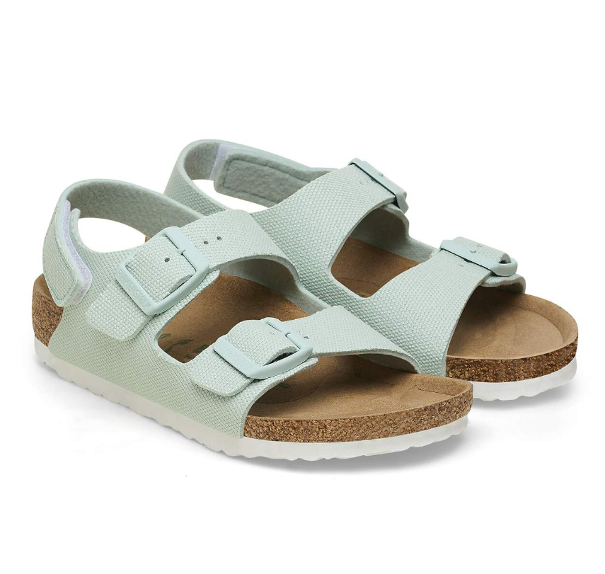 Birkenstock Milano HL Rivet Logo Kids Textile Surf Green  Narrow