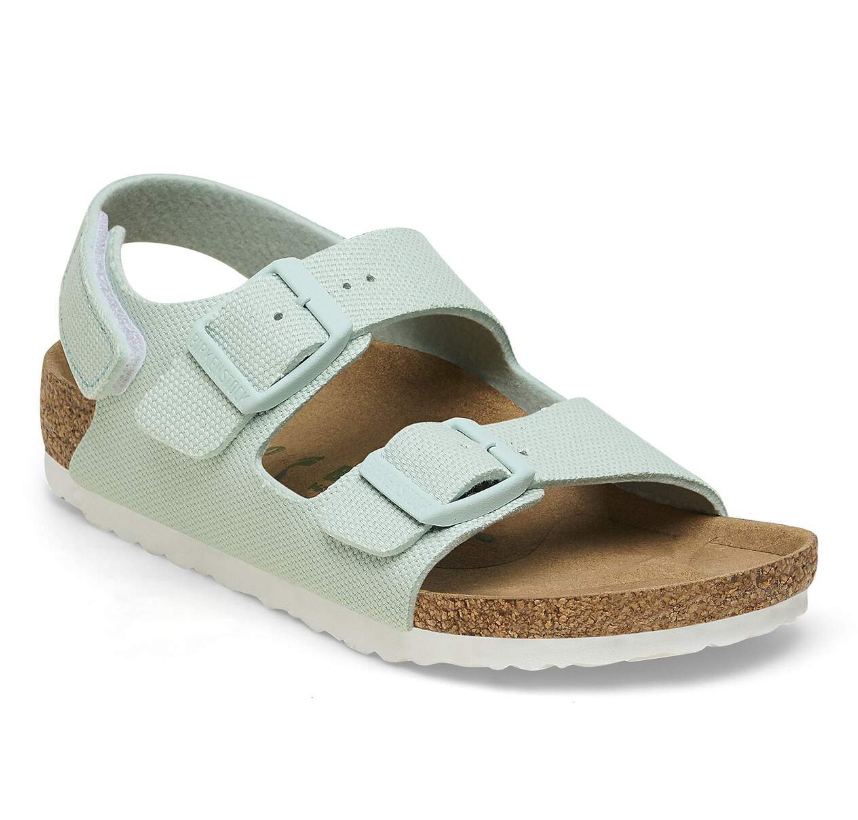 Birkenstock Milano HL Rivet Logo Kids Textile Surf Green  Narrow