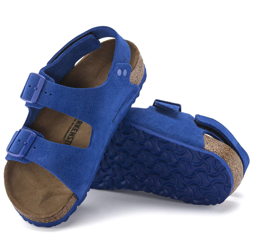 Birkenstock Milano HL Kids Suede Ultra Blue Sandals  Narrow