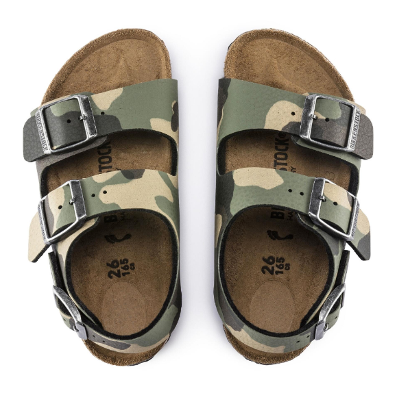 Birkenstock Milano Kids Birko-Flor Desert Soil Camo Khaki Narrow