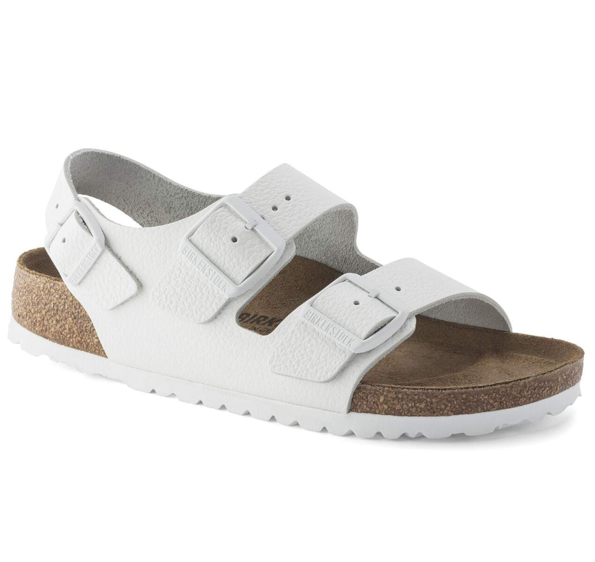Birkenstock Milano Leather White Narrow Sandals