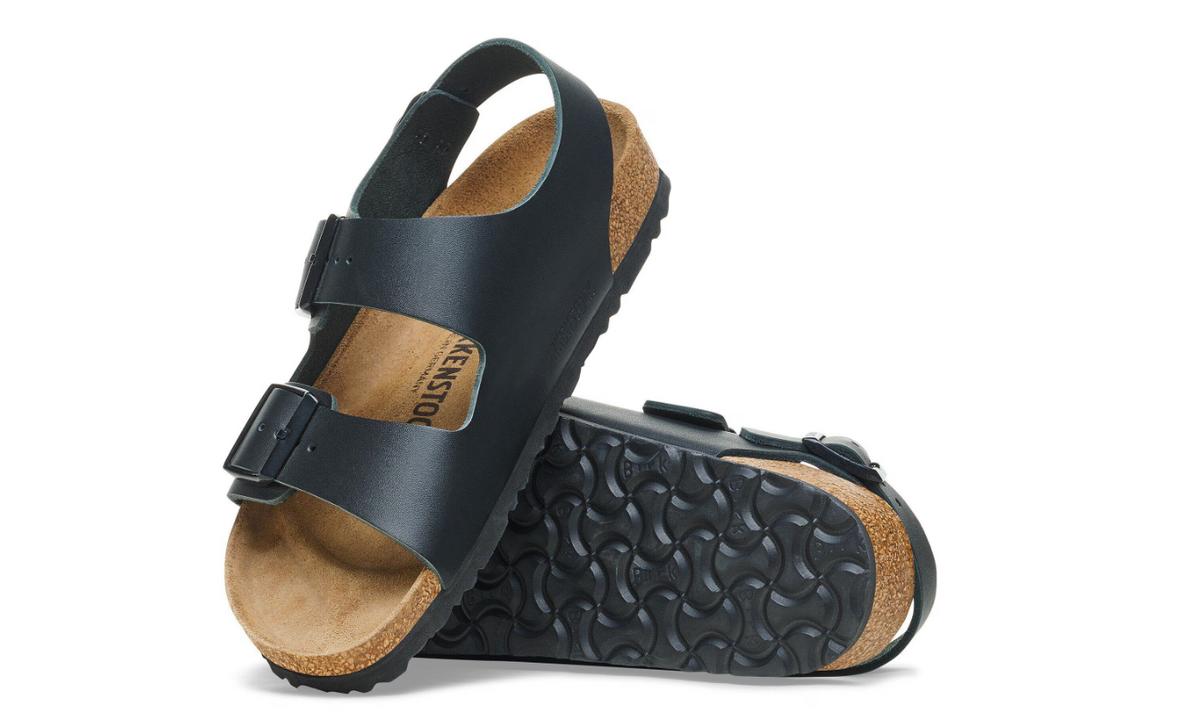 Birkenstock Milano Natural Leather Black  Regular