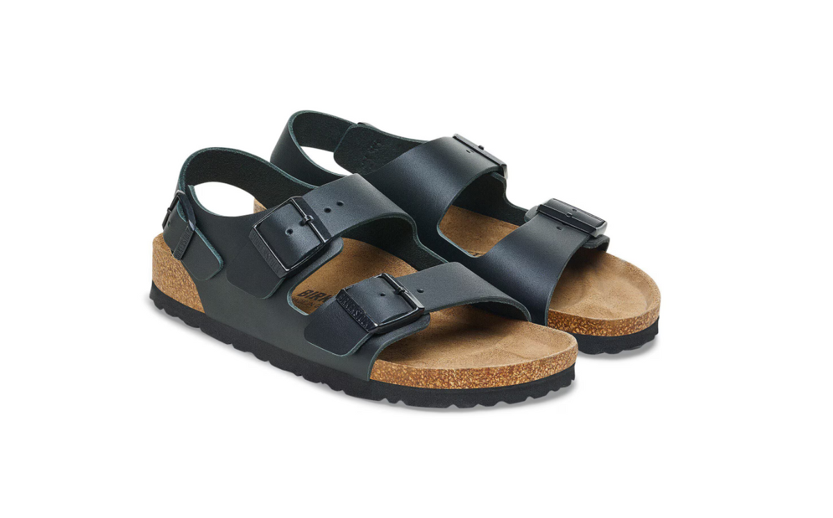 Birkenstock Milano Natural Leather Black  Regular