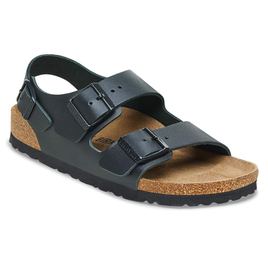 Birkenstock Milano Natural Leather Black  Regular