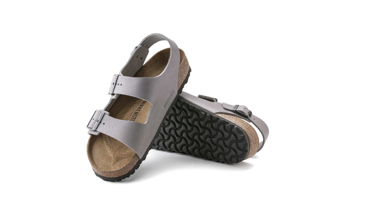 Birkenstock Milano Natural Leather Stone Coin Sandals  Regular