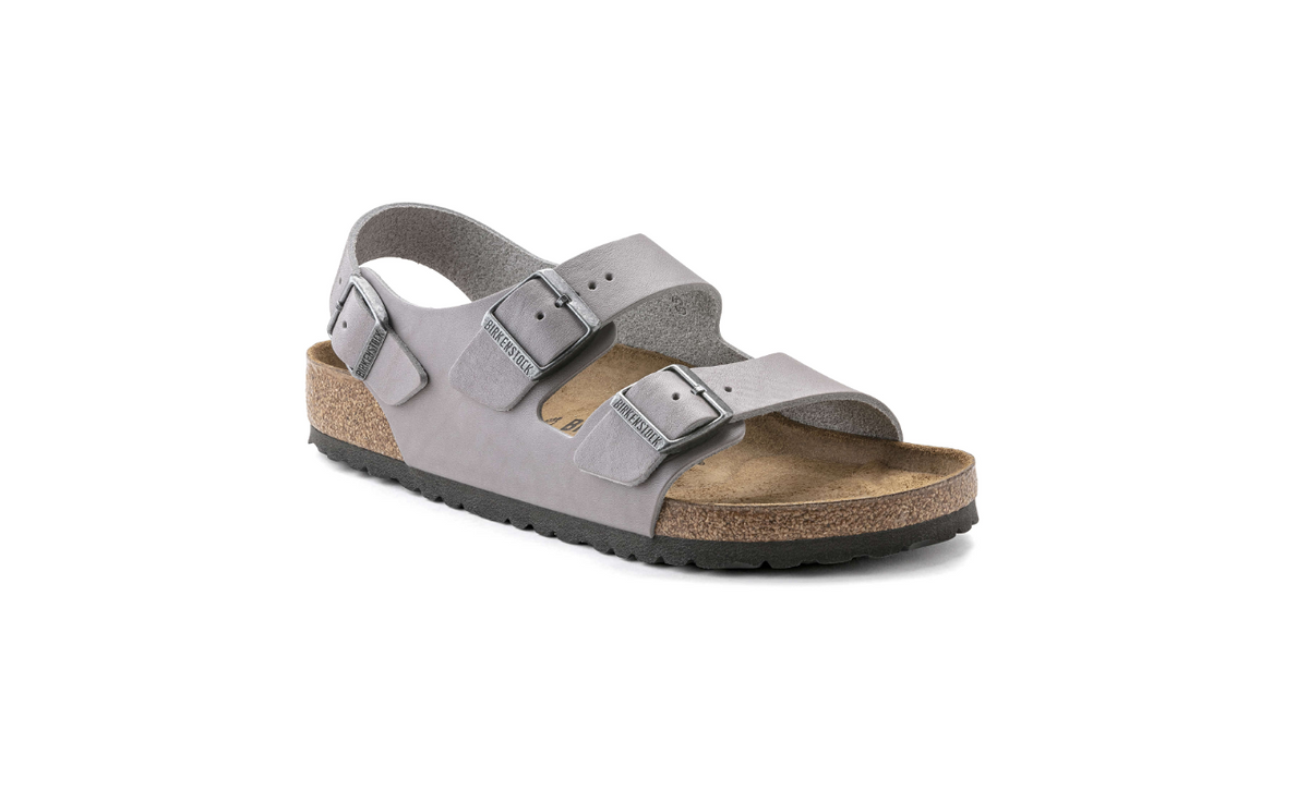 Birkenstock Milano Natural Leather Stone Coin Sandals  Regular