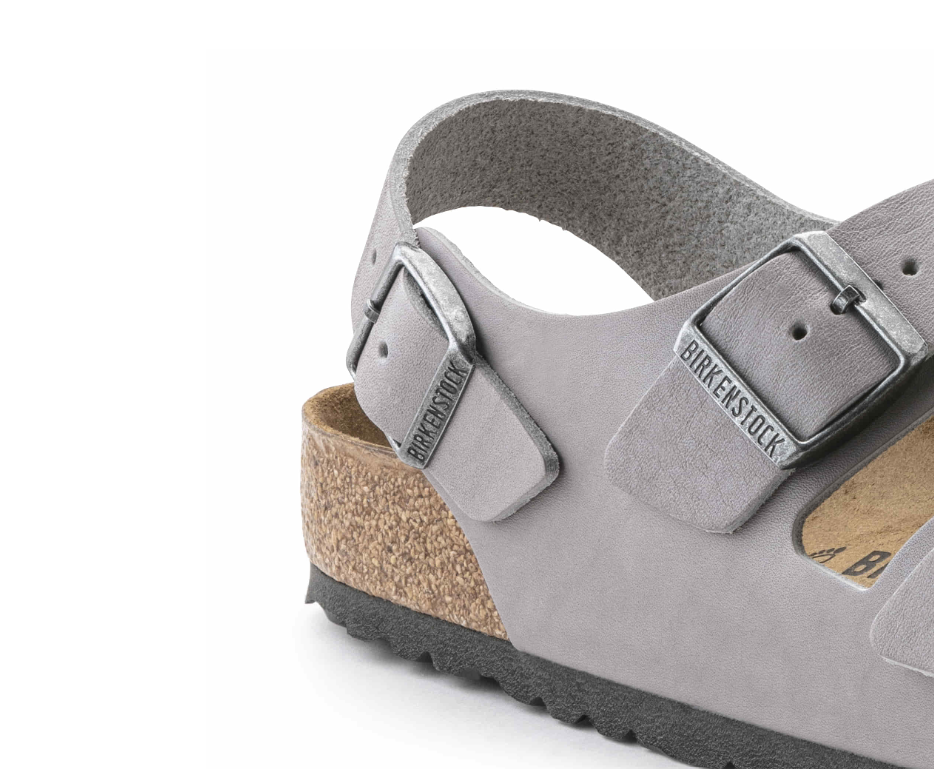 Birkenstock Milano Natural Leather Stone Coin Sandals  Regular
