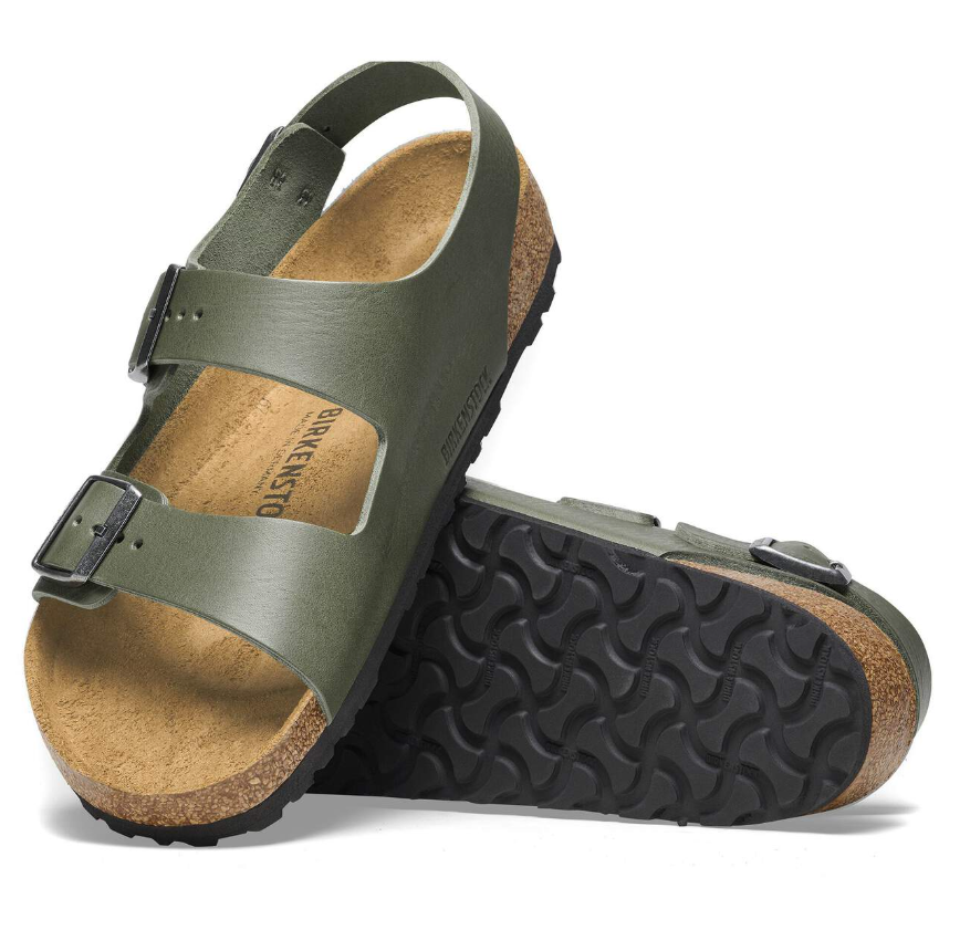 Birkenstock Milano BS Natural Leather Vintage Wood Thyme  Regular