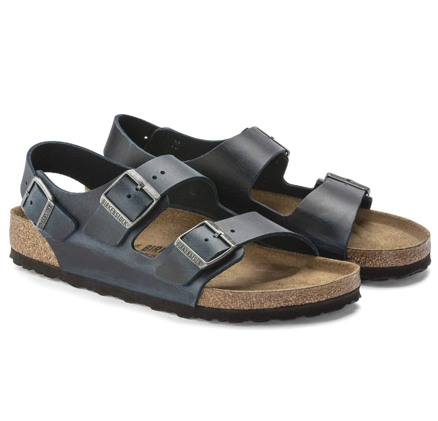Birkenstock Milano Oiled Leather Insignia Blue  Regular