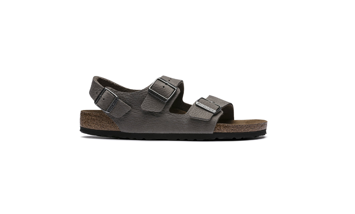 Birkenstock Milano Soft Footbed Nubuck Leather Whale Gray  Narrow