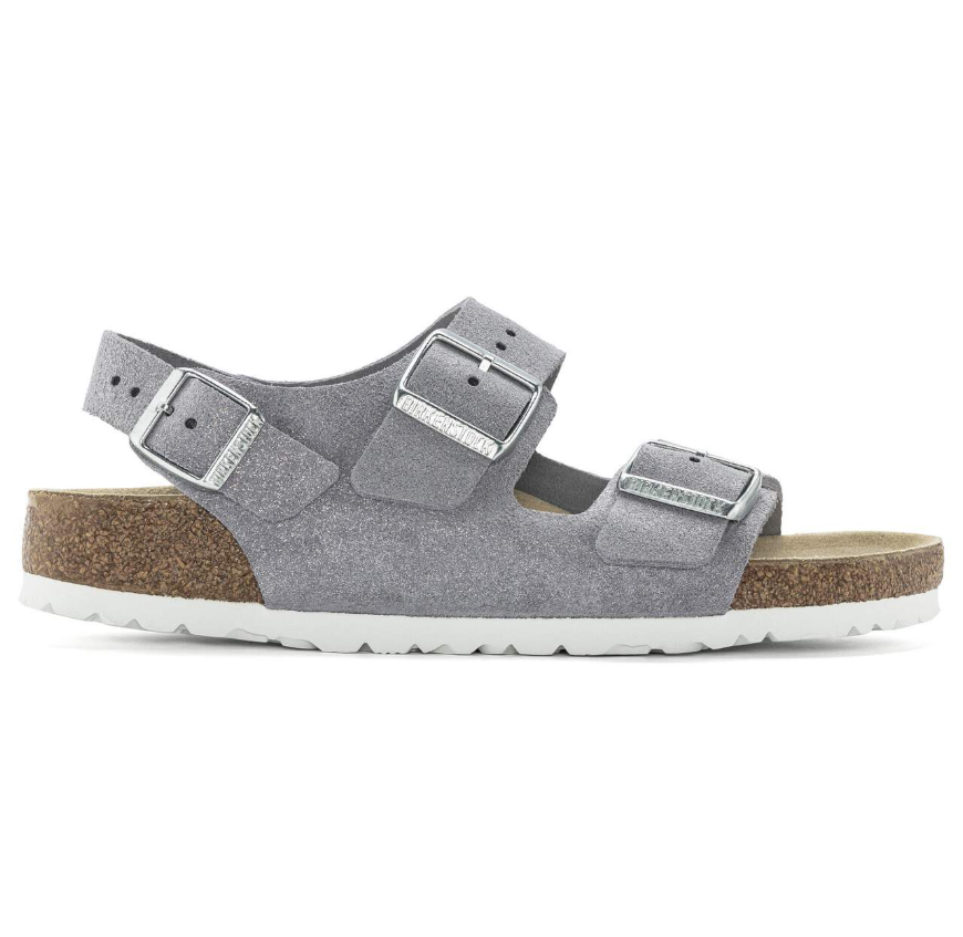 Birkenstock Milano Suede Leather Purple Fog Narrow