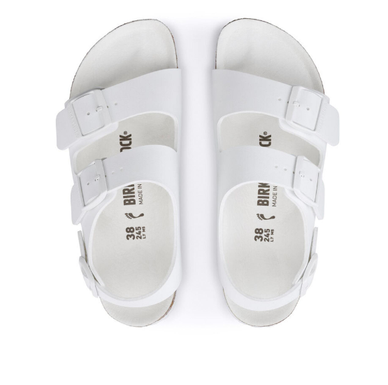 Birkenstock Milano Vegan Birko-Flor Triples White Narrow
