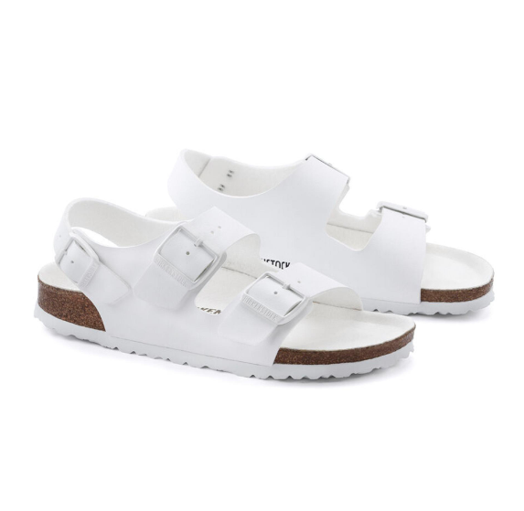 Birkenstock Milano Vegan Birko-Flor Triples White Narrow