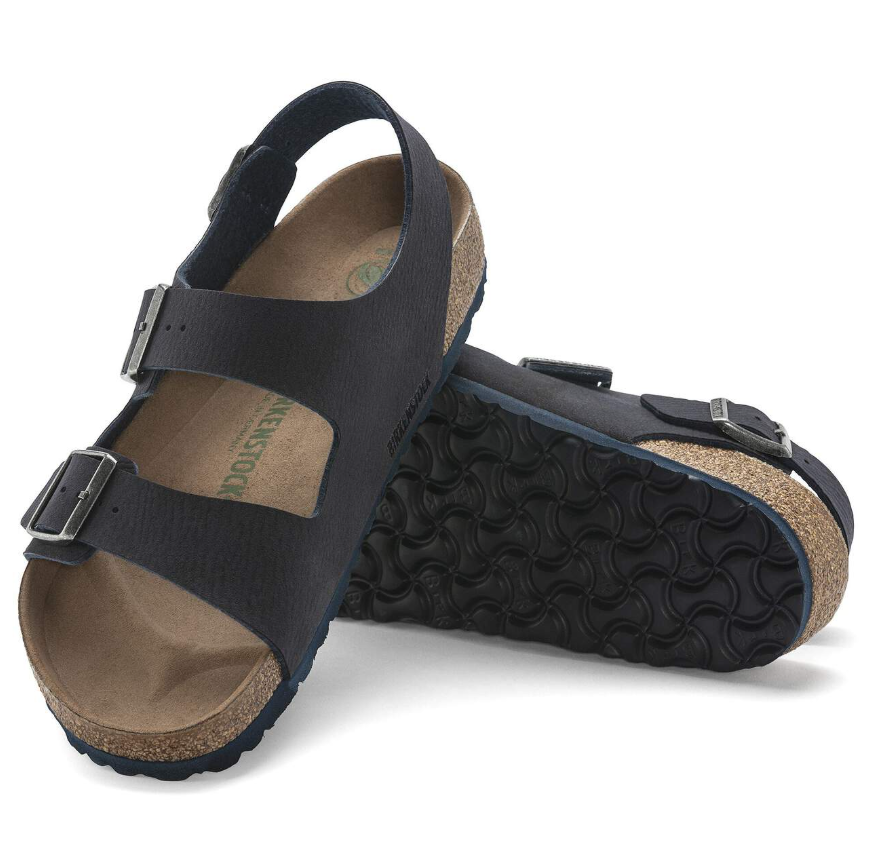 Birkenstock Milano Vegan Microfiber Desert Dust Indigo Blue  Regular