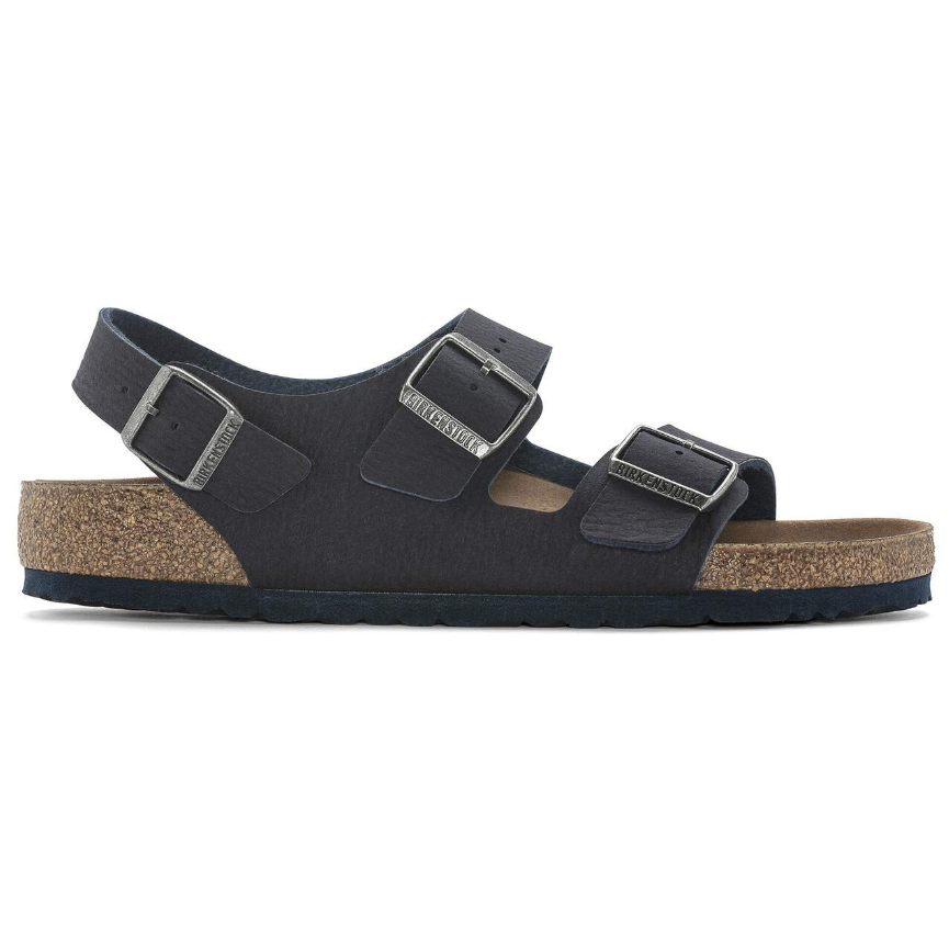 Birkenstock Milano Vegan Microfiber Desert Dust Indigo Blue  Regular