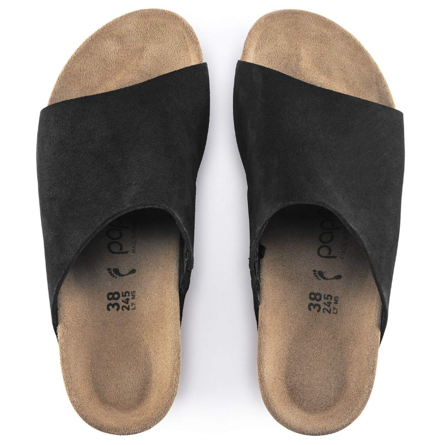 Birkenstock Papillio Namica Black Suede Leather Wedge Narrow