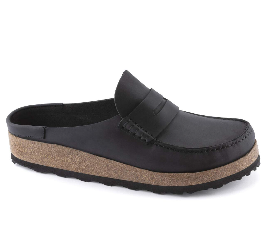 Birkenstock Naples Natural Leather Oiled Black  Regular
