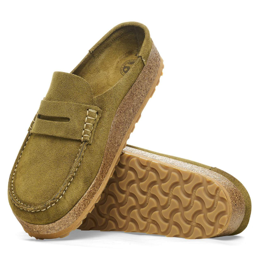 Birkenstock Naples Suede Leather Pine Green Regular