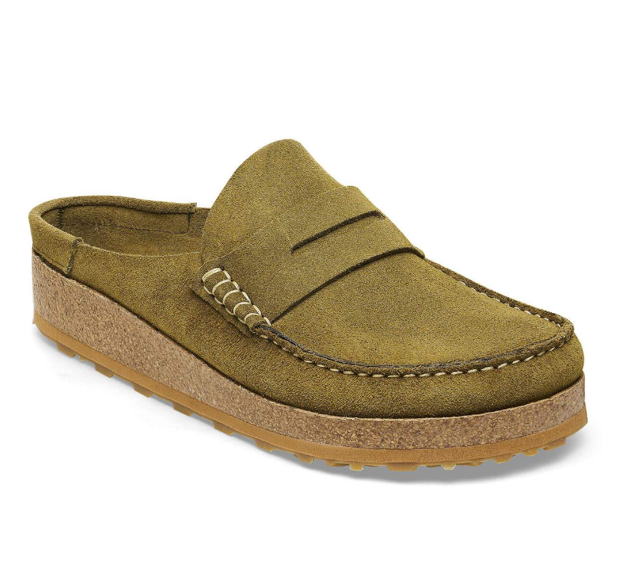 Birkenstock Naples Suede Leather Pine Green Regular