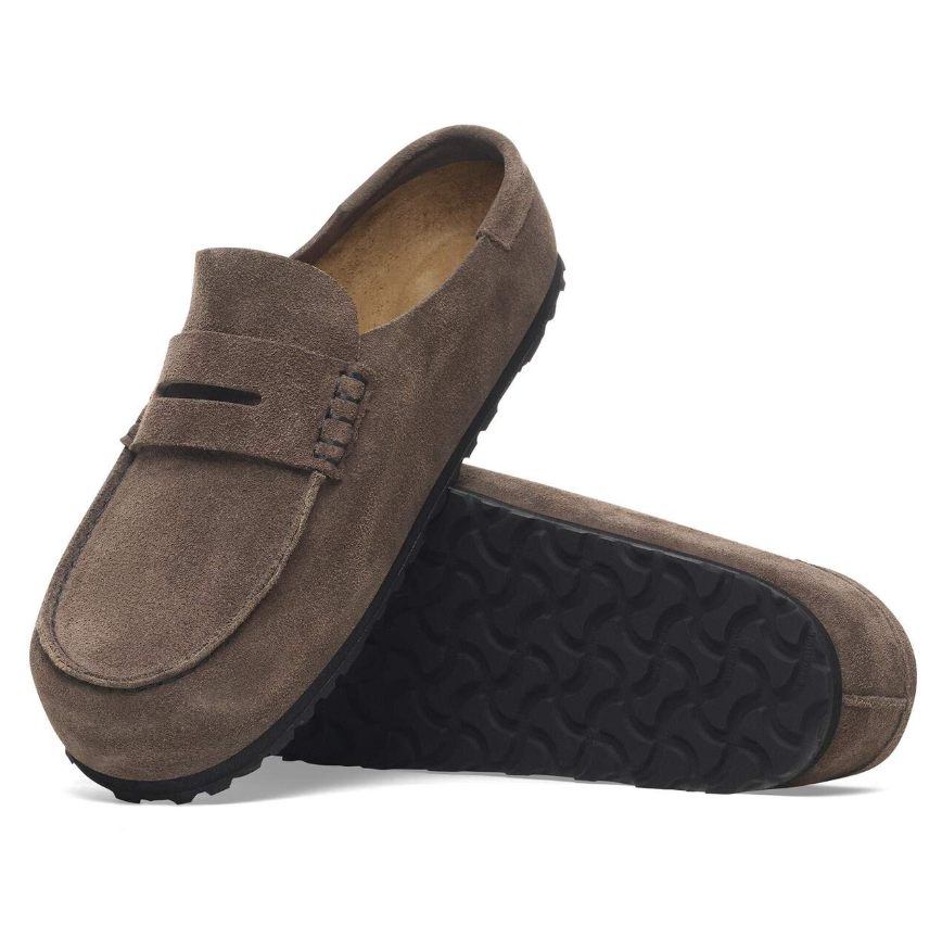 Birkenstock Naples Wrapped Suede Leather Concrete Gray Regular