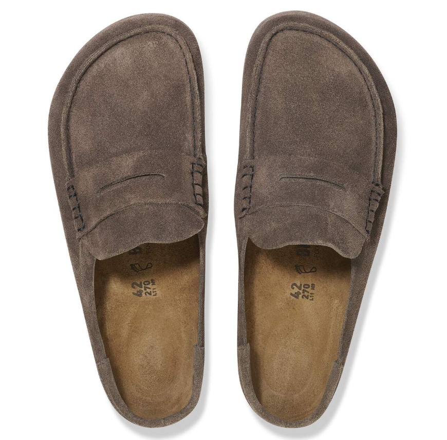 Birkenstock Naples Wrapped Suede Leather Concrete Gray Regular