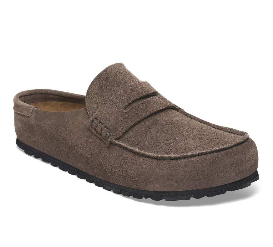 Birkenstock Naples Wrapped Suede Leather Concrete Gray Regular